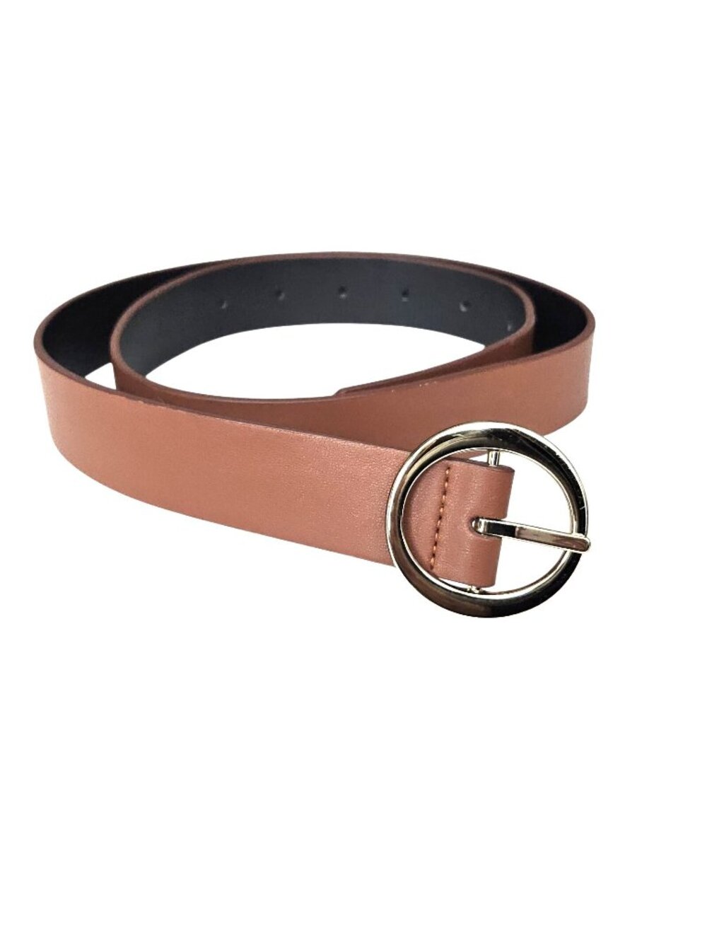Target Womens Brown Faux Leather Belt Gold Tone Buckle Womens Small